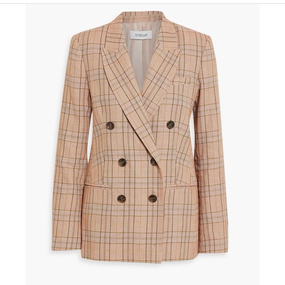 10 Crosby Derek Lam Jackets & Blazers - Derek Lam 10 Crosby Checked Linen Blend Tweed Blazer